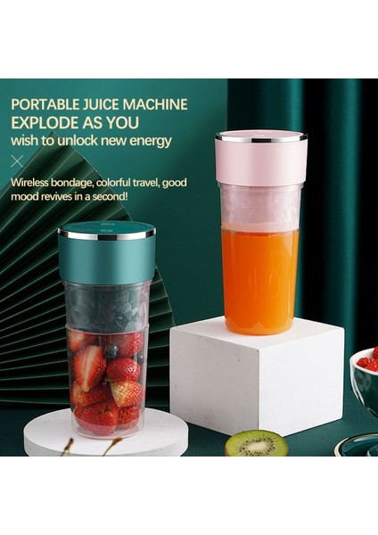 Sarı Stil El Tipi Blender Taşınabilir Sıkacağı USB Şarj Edilebilir Mikser Elektrikli Meyve Sıkacağı Smoothie Blender Mini Mutfak Robotu Fincan Suyu Karıştırıcıları (Yurt Dışından)