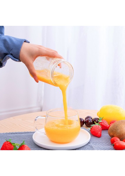 Beyaz Meyve Sıkacağı Kupası Stili 300ML Kablosuz Elektrikli Blender Taşınabilir Sıkacağı USB Şarj Edilebilir Blender Meyve Mini Mikser Fincan Smoothie Maker Mutfak Robotu (Yurt Dışından)
