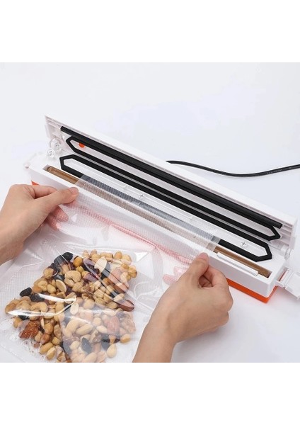 Beyaz Stil Ab Fişi Xiaomi Elektrikli Vakumlama Paketleme Makinesi Ev Mutfak Için Gıda Tasarrufu Çantaları Dahil Depolama Vakumlu Gıda Sızdırmazlık Cf4 (Yurt Dışından)