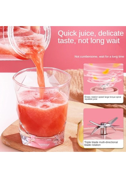 Beyaz Stil Mini Portable Blender 6 Cutter Usbcharging Electric Juicer Suitable For Sports Travel And Outdoor Food Mixer Batidora De Vaso (Yurt Dışından) fırsatları