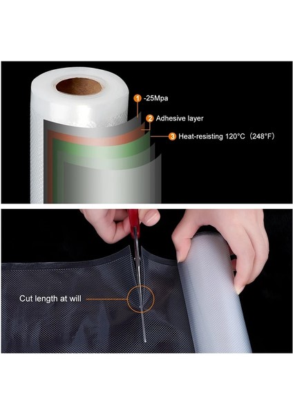 3 Rulo 15 x 500CM Stili Beyaz Yunus Mutfak 3 Rulo Gıda Vakumlu Paketleme Torbaları x Gıda Tasarrufu Ruloları Için 500CM Ev Sızdırmazlık Vakumlu Paketleme Torbaları (Yurt Dışından) modelleri