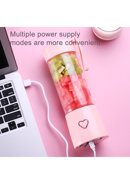Mavi Stil Kişisel Blender Shake And Smoothies Küçük Mini Taşınabilir Tekli Meyve Sıkacağı Karıştırıcı USB Şarj Edilebilir Buz Karıştırıcı (Yurt Dışından)