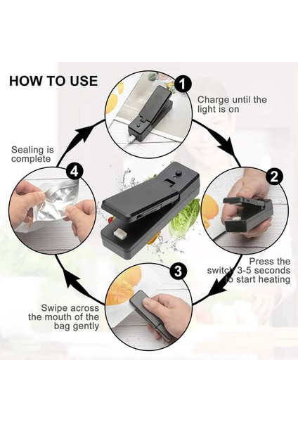 Beyaz Stil Yeni Mini Torba Mühürleyen 2-In-1 Taşınabilir Isı Mühürleyenler Şarj Edilebilir El Vakum Isı Mühürleyenler ve Plastik Torba Depolama Için Kesici Gıda (Yurt Dışından) indirimleri