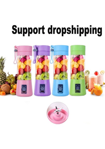 Lavanta Tarzı 6 Bıçak Taşınabilir Blender 6 Bıçaklı USB Elektrikli Sıkacağı Makinesi Blender Mikser Mini Mutfak Robotu Kişisel Blender Vitamer (Yurt Dışından)