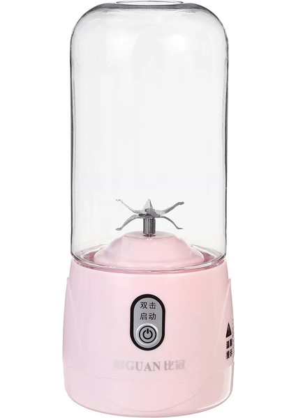 Pembe Yükseltilmiş Stil 300ML Mini Taşınabilir Elektrikli Meyve Sıkacağı Cut Mikser Smoothie Maker Blender Makinesi Seyahat Için USB Şarj Edilebilir Meyve Suyu Bardağı Şişe (Yurt Dışından)