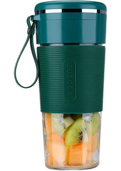 Mavi Stil USB Elektrikli Güvenlik Sıkacağı Fincan Küçük Meyve Sıkacağı Makinesi Meyve Suyu Karıştırıcı Buz Smoothie Blender Fincan 6-Bıçak (Yurt Dışından)
