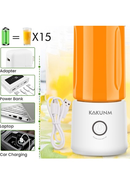 Pembe Meyve Sıkacağı Tarzı Mini Taşınabilir Sıkacağı Turuncu USB Elektrikli Mikser Meyve Smoothie Blender Makinesi Kişisel Mutfak Robotu Maker Suyu Sıkacağı (Yurt Dışından)