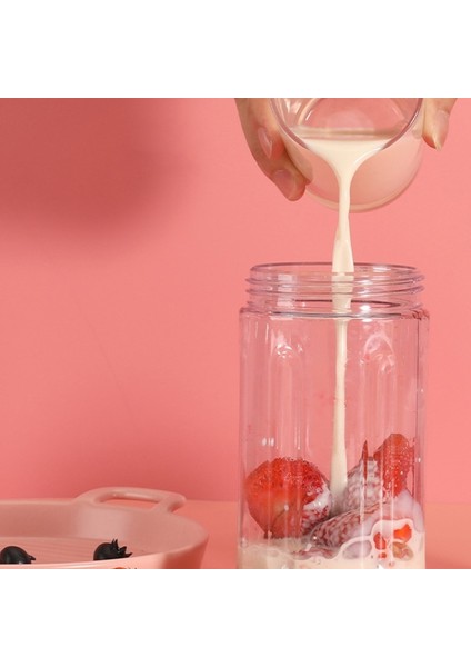 Pembe Tarzı 500ML Taşınabilir Elektrikli Meyve Sıkacağı Fincan Mutfak Ofis Şarj Edilebilir Mini Blender Mutfak Robotu USB Mikser Küçük Pişirme Aletleri (Yurt Dışından)