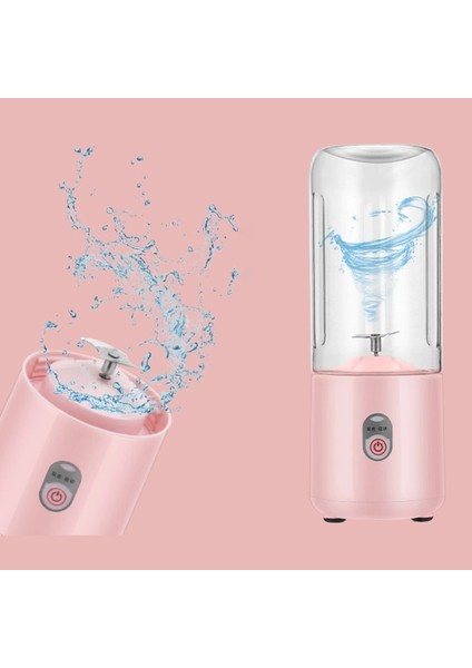 Pembe Tarzı 500ML Taşınabilir Elektrikli Meyve Sıkacağı Fincan Mutfak Ofis Şarj Edilebilir Mini Blender Mutfak Robotu USB Mikser Küçük Pişirme Aletleri (Yurt Dışından)