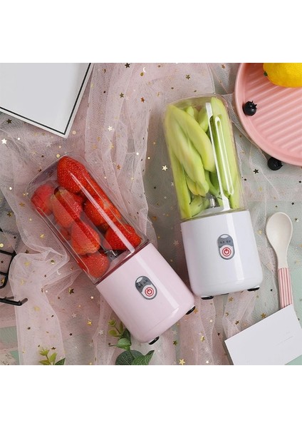 Pembe Tarzı 500ML Taşınabilir Elektrikli Meyve Sıkacağı Fincan Mutfak Ofis Şarj Edilebilir Mini Blender Mutfak Robotu USB Mikser Küçük Pişirme Aletleri (Yurt Dışından)