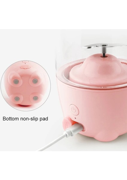 Pembe Tarzı Mini Elektrikli Sıkacağı Taşınabilir Karıştırıcılar USB Pres Şarj Manuel Sıkacakları Bardak 330 ml Kişisel Mutfak Robotu Makinesi Meyve Sıkacağı (Yurt Dışından)