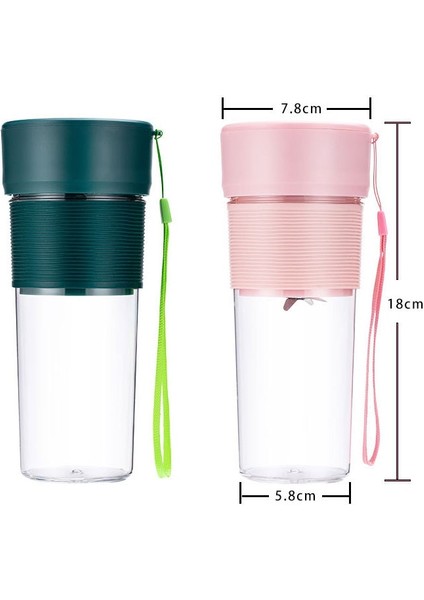Yeşil Stil USB Şarj Edilebilir Taşınabilir Kolay Blender Mini Sıkacağı Çok Fonksiyonlu USB Şarj Suyu Bardağı Meyve Elektrikli Suyu Karıştırma Fincan (Yurt Dışından)