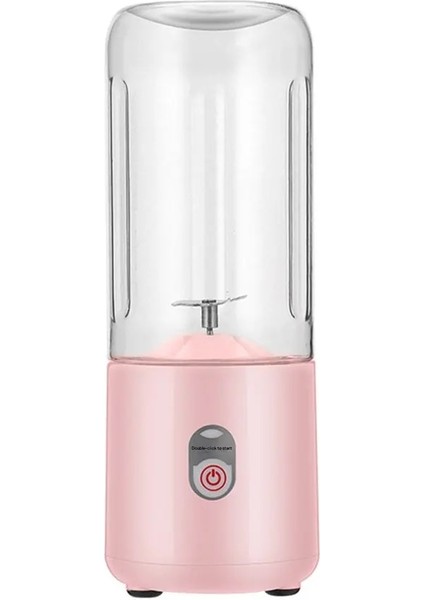 Pembe Stil Çift Bıçaklı Elektrikli Sıkacağı Taşınabilir Blender USB Mini Blender Akülü Pres Suyu Şarj Manuel Portakal Sıkacağı (Yurt Dışından)