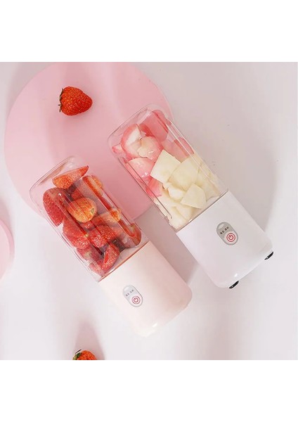 Pembe Stil Çift Bıçaklı Elektrikli Sıkacağı Taşınabilir Blender USB Mini Blender Akülü Pres Suyu Şarj Manuel Portakal Sıkacağı (Yurt Dışından) fırsatları