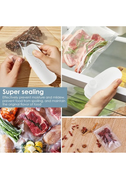 Beyaz Stil Lastic Torba Mühürleyen Paketleme Veya Açık Torbalar Için Küçük Kapama Makinesi Anında Isıtmalı Taşınabilir Vakumsuz USB Şarjlı Yiyecek (Yurt Dışından) fiyatları