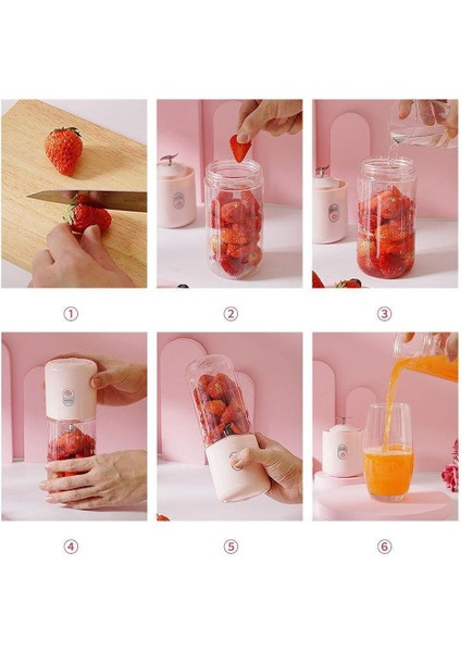 Kırmızı Stil Çift Bıçaklı Elektrikli Sıkacağı Taşınabilir Blender USB Mini Blender Akülü Pres Suyu Şarj Manuel Portakal Sıkacağı (Yurt Dışından) fiyatları