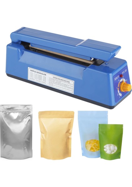Mavi 200MM Stili Us Fiş 110V Plastik Torba Mühürleyen Makinesi 8 Modlu Isı Mühürleyen Hızlı Isıtma Kapama Makinesi Gıda Paketleme Mutfak Aletleri (Yurt Dışından) indirimleri