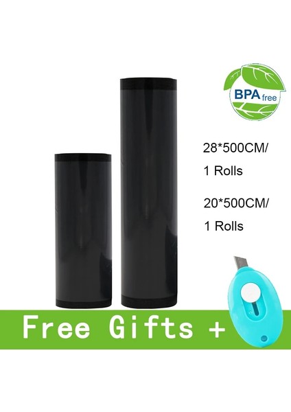 20CM ve 28CM Stili Pişirme Için Uygun Yüksek Li Kalın Siyah Ticari Gıda Vakum Poşeti Uzun Süre Taze Tutun 20*500CM ve 28*500CM (Yurt Dışından)