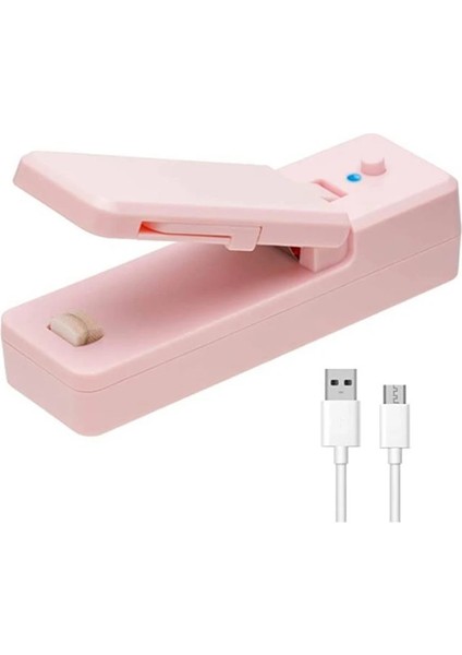 Pembe Tarzı Mini Torba Mühürleyen-2ın1 Taşınabilir Isı Mühürleyenler Şarj Edilebilir El Vakum Isı Mühürleyenler ve Plastik Torba Depolama Için Kesici Gıda (Yurt Dışından)