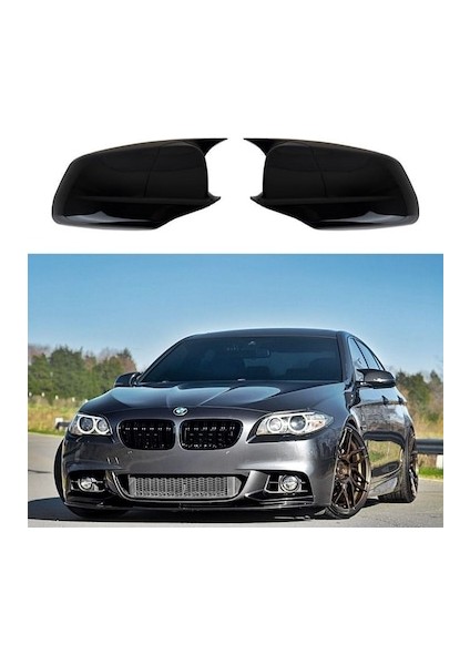 Bmw F10 Yarasa Ayna Kapağı - Parlak Siyah, Sinyalsiz Aynalar Için