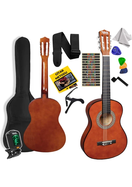 CG-36BRW-PAK Kaliteli 36 Inç 3/4 Juniur Çocuk Gitarı 8-12 Yaş Arası (Tuner Çanta Capo Askı Nota Sticker Pena Metod)