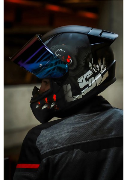 Rapıd 2 Race Clawn Mat Siyah-Gri-Kırmızı Kask C4