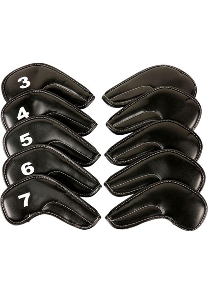 10X Pu Golf Demir Kapak Seti Golf Kulübü Başörtüsü Numarası Etiketleri 3-9 Pas Yapışkan (Yurt Dışından)