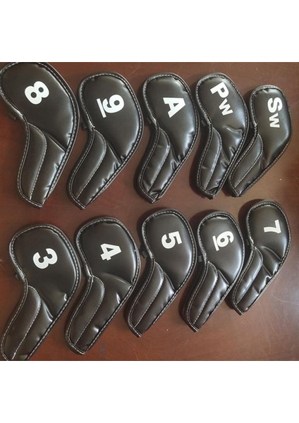 10X Pu Golf Demir Kapak Seti Golf Kulübü Başörtüsü Numarası Etiketleri 3-9 Pas Yapışkan (Yurt Dışından)