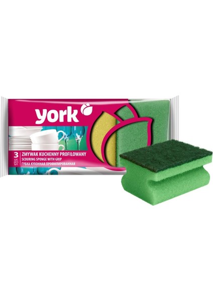 York Oluklu Bulaşık Süngeri 3 Adet 031010