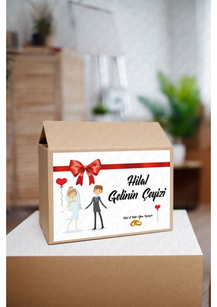 Isimli Çeyiz Etiketi - Kendinden Yapışkanlı - A4 Ebat (29 x 21 Cm) - Model 004 - 10 Adet