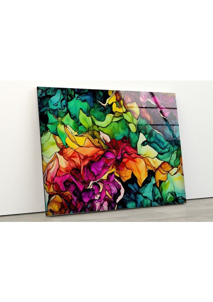 Soyut Mürekkep Çalışması Temperli Cam Duvar Tablosu modelleri