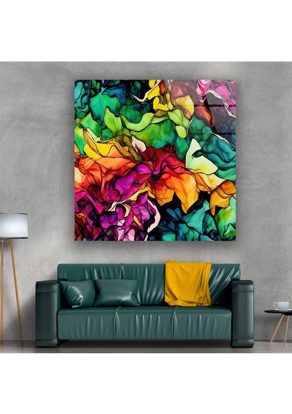 Soyut Mürekkep Çalışması Temperli Cam Duvar Tablosu fırsatları