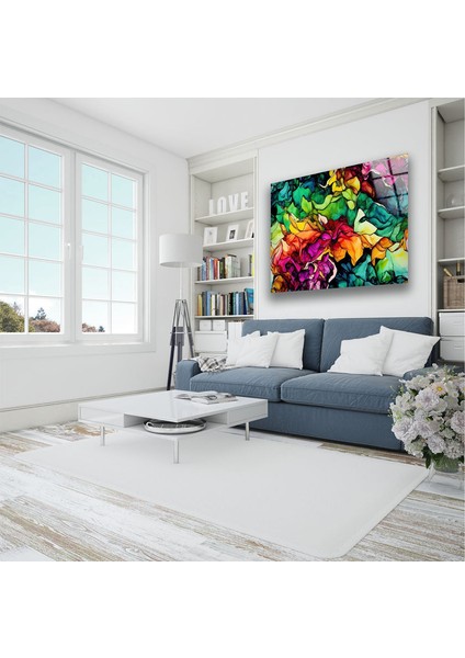Soyut Mürekkep Çalışması Temperli Cam Duvar Tablosu indirimleri