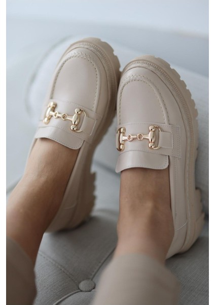 Kadın Kalın Taban Loafer Makosen Ayakkabı