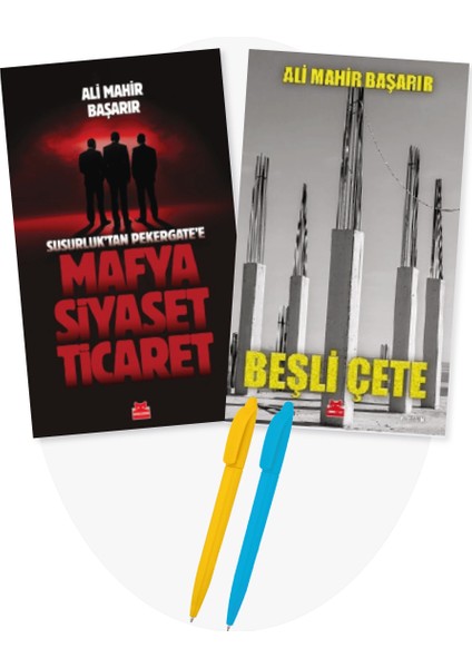 2 Kitap Set + Alfa Moda Kalem + Mafya-Siyaset-Ticaret / Susurluk’tan Pekergate’e + Beşli Çete - Ali Mahir Başarır