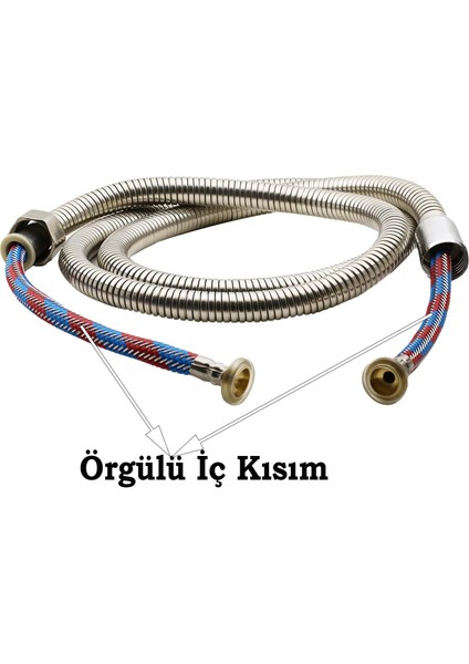 Banyo Duş Hortumu Çelik Örgülü Paslanmaz Kırılmaz Spiral Hortumu 150 cm fırsatları