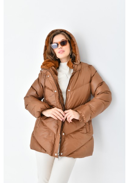 Kadın Şişme Kaban Camel RBN4074