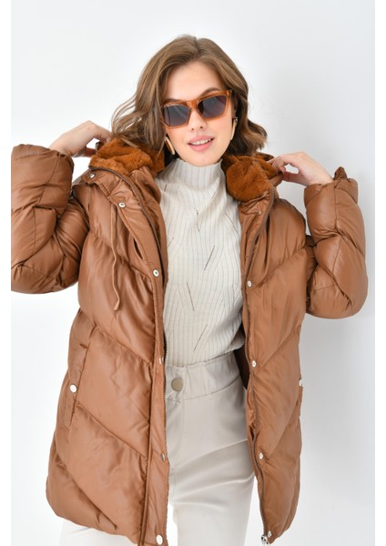 Kadın Şişme Kaban Camel RBN4074