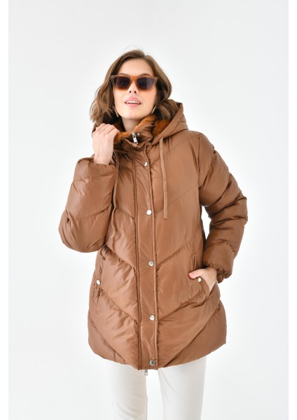 Kadın Şişme Kaban Camel RBN4074