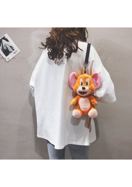 Yavru Kedi Peluş Karikatür Kedi ve Fare Omuz Crossbody Peluş Cep Telefonu Çantası (Yurt Dışından) fiyatları