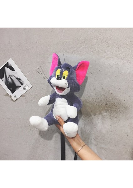 Yavru Kedi Peluş Karikatür Kedi ve Fare Omuz Crossbody Peluş Cep Telefonu Çantası (Yurt Dışından) modelleri