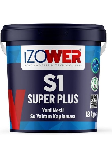 Izower S1 Süper Plus Su Yalıtım Kaplaması- Kiremit Rengi- 18 kg