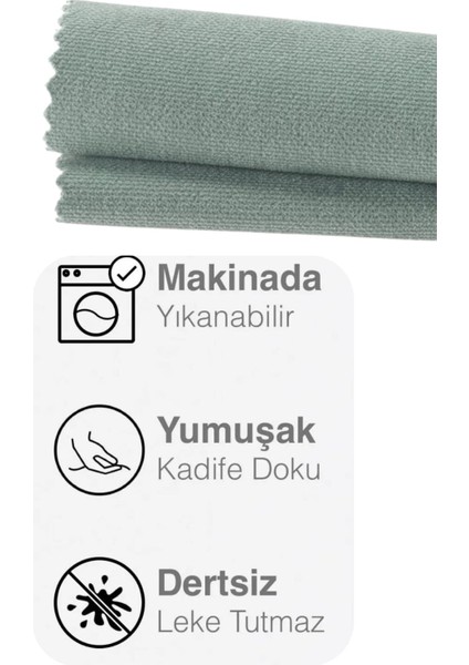 Ada Fon Perde Tek Kanat 1/3 Sık Pile 09-Mint Yeşili fiyatları