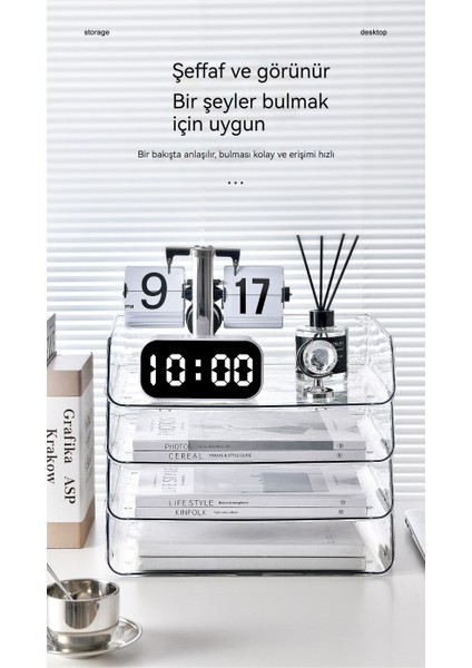 Masaüstü Saklama Kutusu Akrilik Veri Rafı (Yurt Dışından)