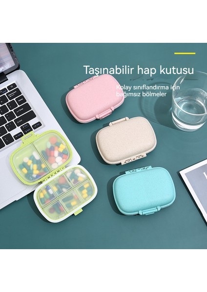 Mini 8 Izgara Taşınabilir Toz Geçirmez Mühürlü Küçük Hap Kutusu (Yurt Dışından)