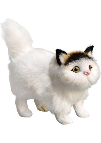 Küçük Minyatür Simülasyon Kedi Figürleri Masa Üstü Beyaz Siyah Için Doğum Günü Hediyesi Koleksiyonu (Yurt Dışından)