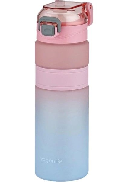 800ML Çift Renk Kaydırmaz Silikon Gövde Motivasyon Su Matarası Sticker Hediyeli