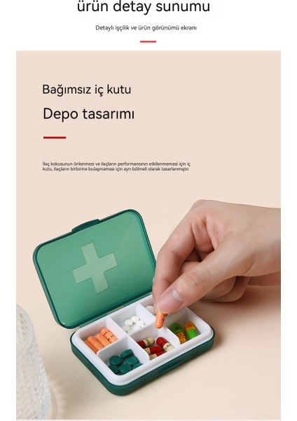 Haftanın Yedi Günü Kullanılabilen 6 Bölmeli Taşınabilir Ilaç Saklama Kutusu (Yurt Dışından) fiyatları
