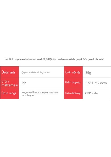 Haftanın Yedi Günü Kullanılabilen 6 Bölmeli Taşınabilir Ilaç Saklama Kutusu (Yurt Dışından) modelleri