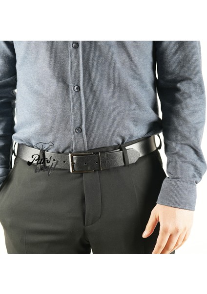 Manda Derisi Erkek Kemer 3,5 cm Siyah Klasik Kumaş Pantolon Kemeri modelleri